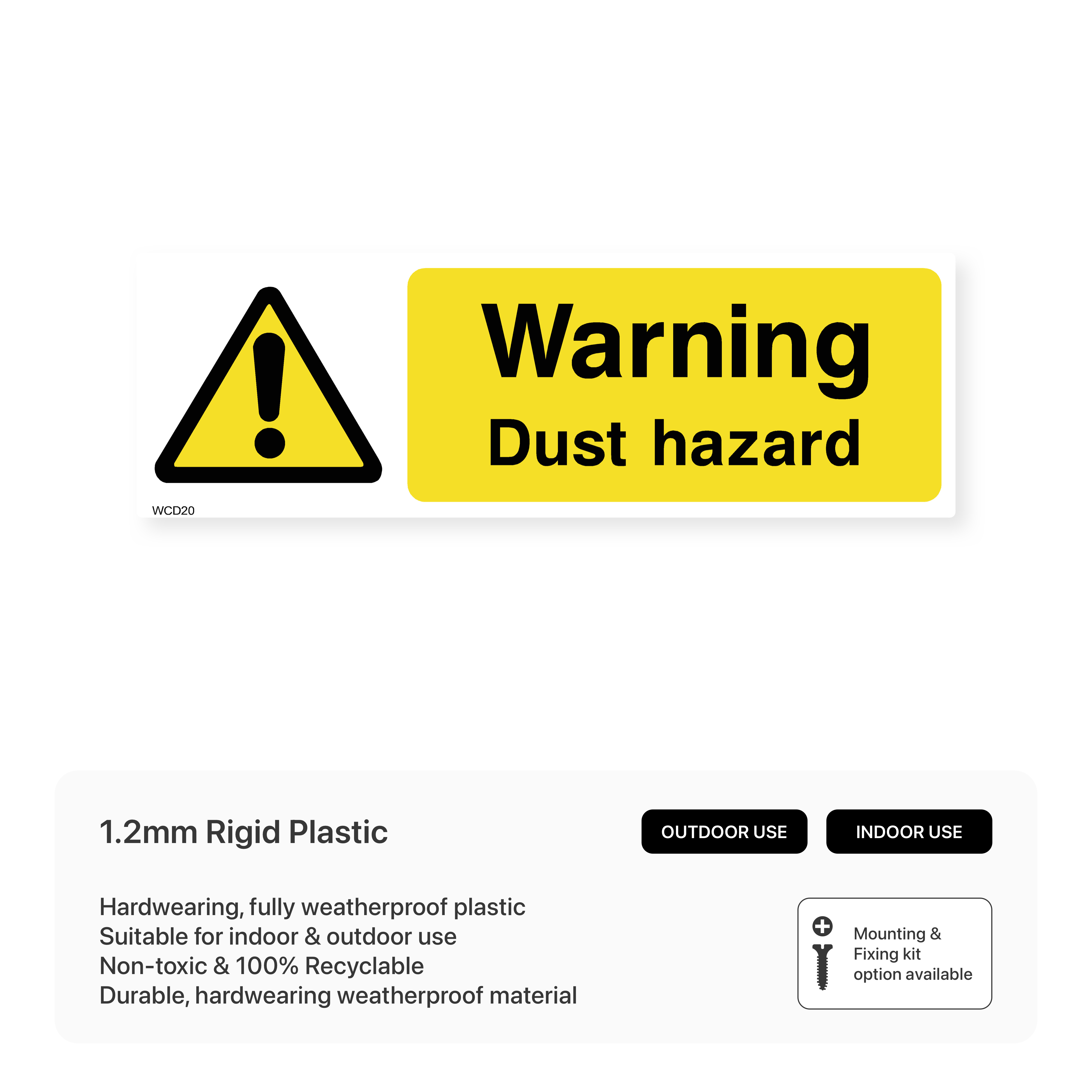 Warning Dust Hazard Sign – Safety Signs & Stickers