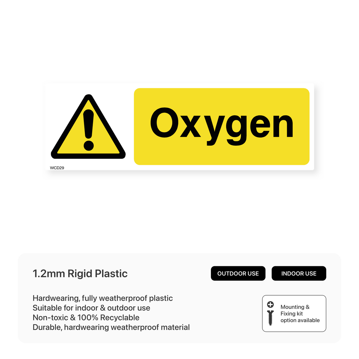 Yellow O2 Signage Oxygen Sign – Safety Signs & Stickers