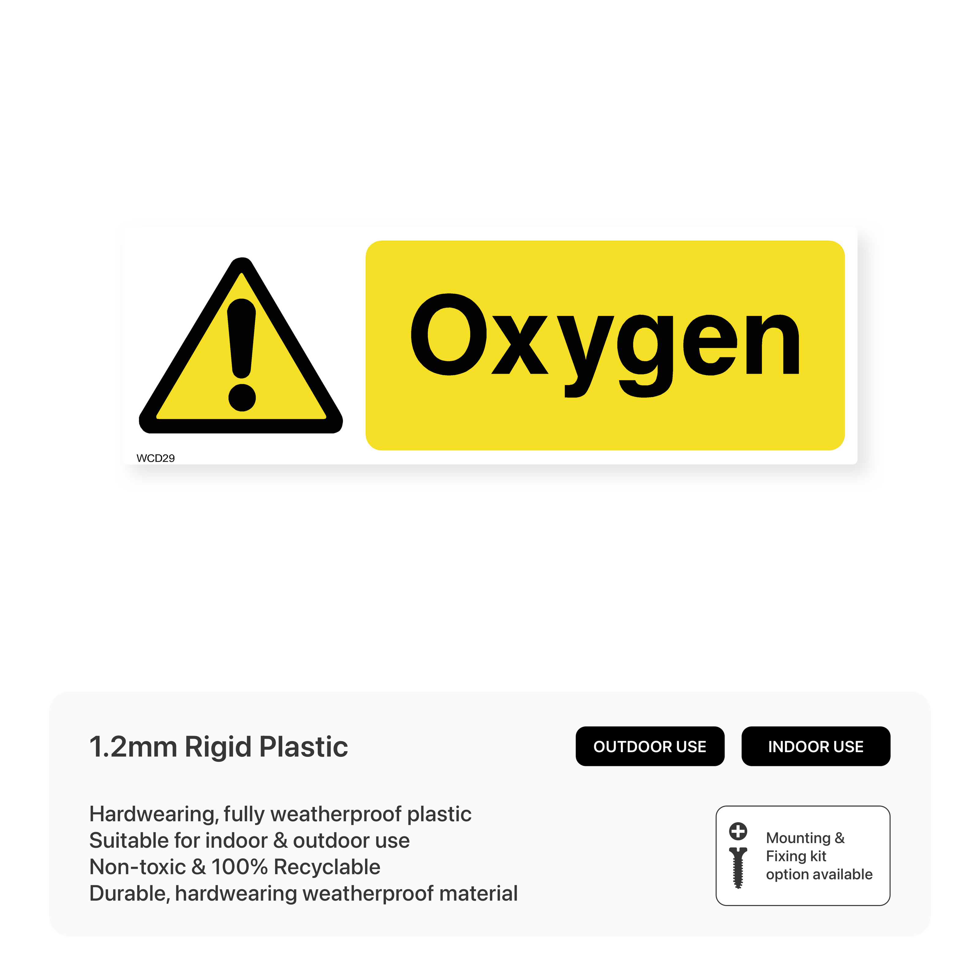 Oxygen Sign – Safety Signs & Stickers