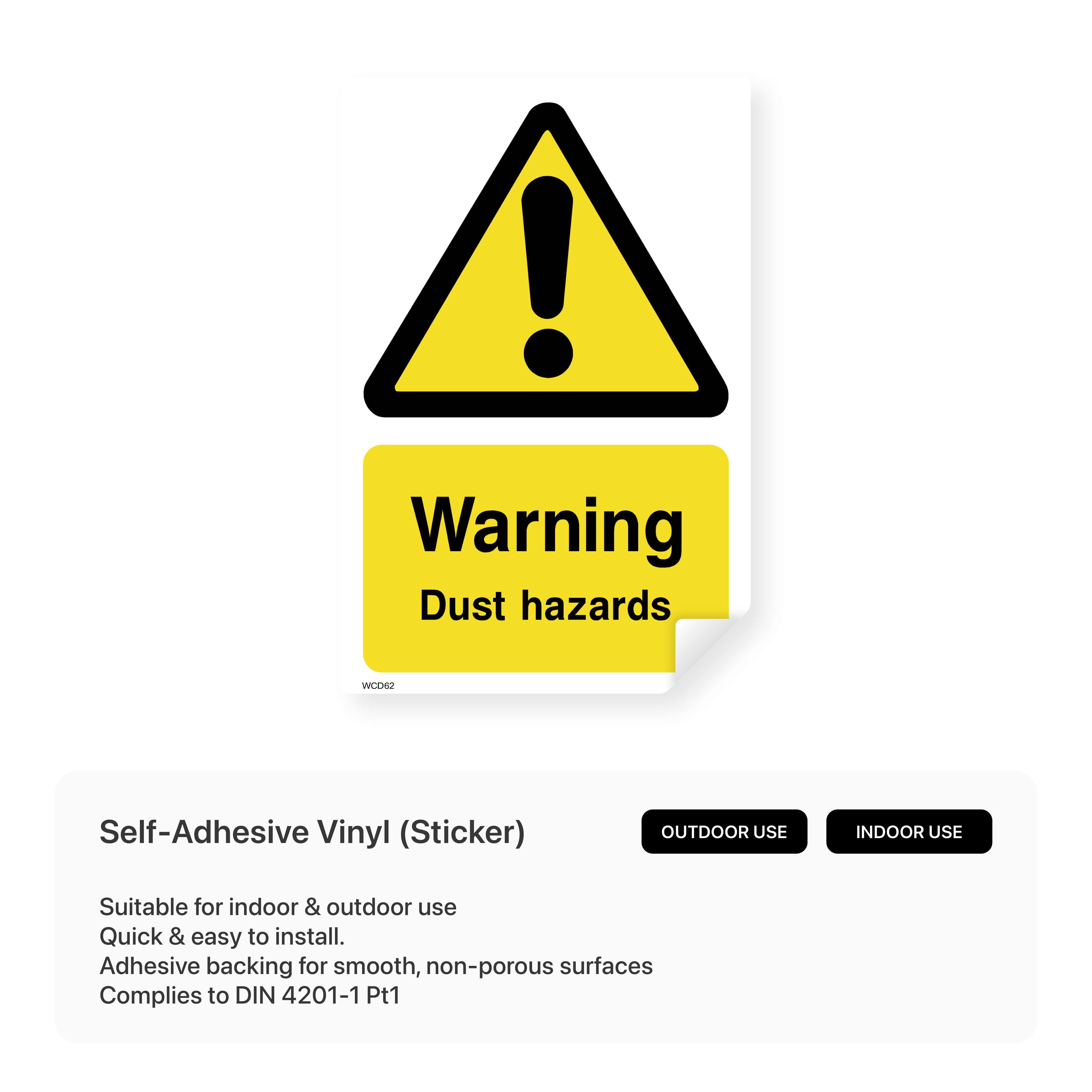 Warning Dust Hazard Sign – Safety Signs & Stickers