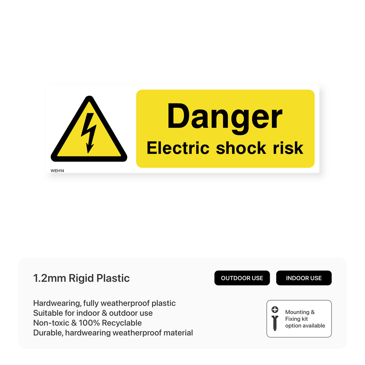 Stati Shock Risk Sign Danger Electric Shock Risk Sign – Safety Signs & Stickers