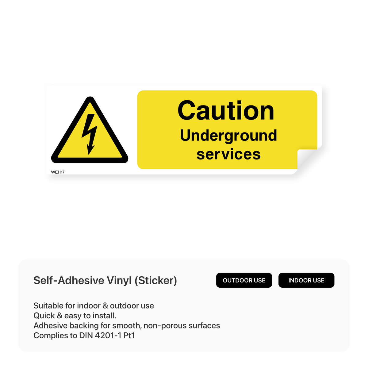 Underground Work Sticker Caution Underground Services Sign – Safety Signs & Stickers