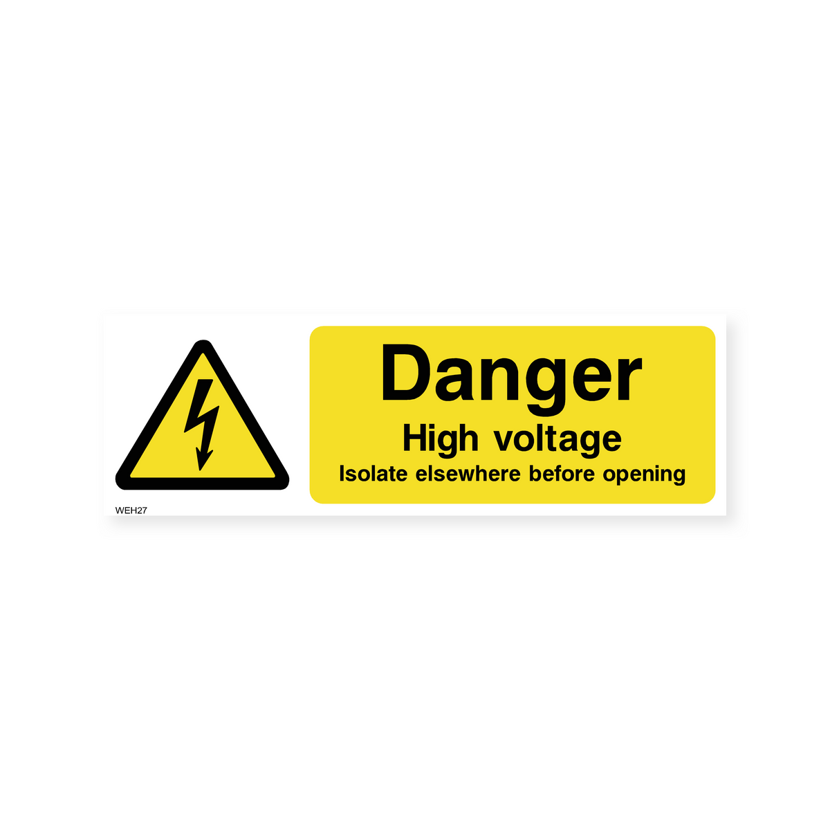 Elsewhere Sign Post Danger High Voltage Isolate Elsewhere Before Opening Sign – Safety ...