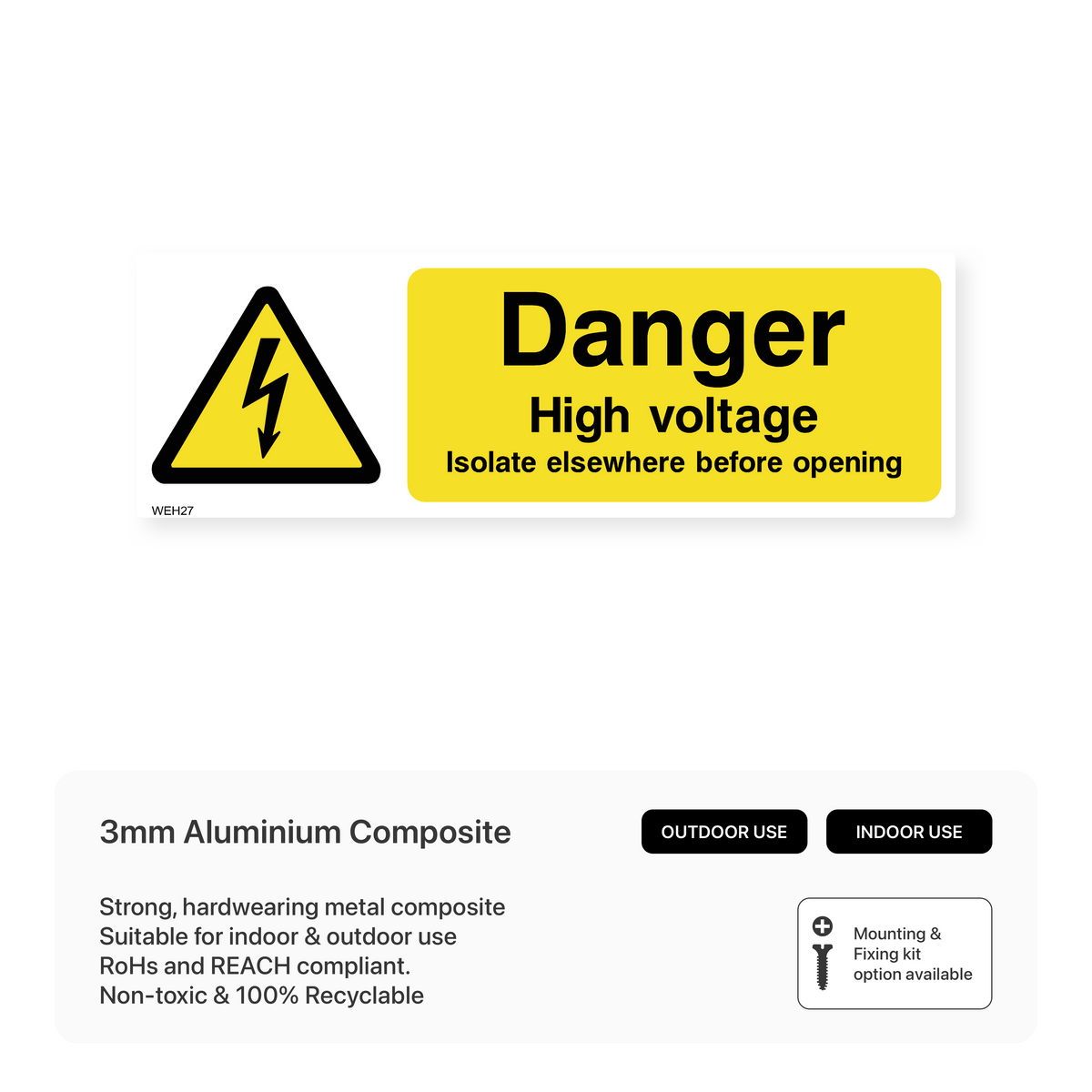 Isolate Sign Animation Danger High Voltage Isolate Elsewhere Before Opening Sign – Safety ...