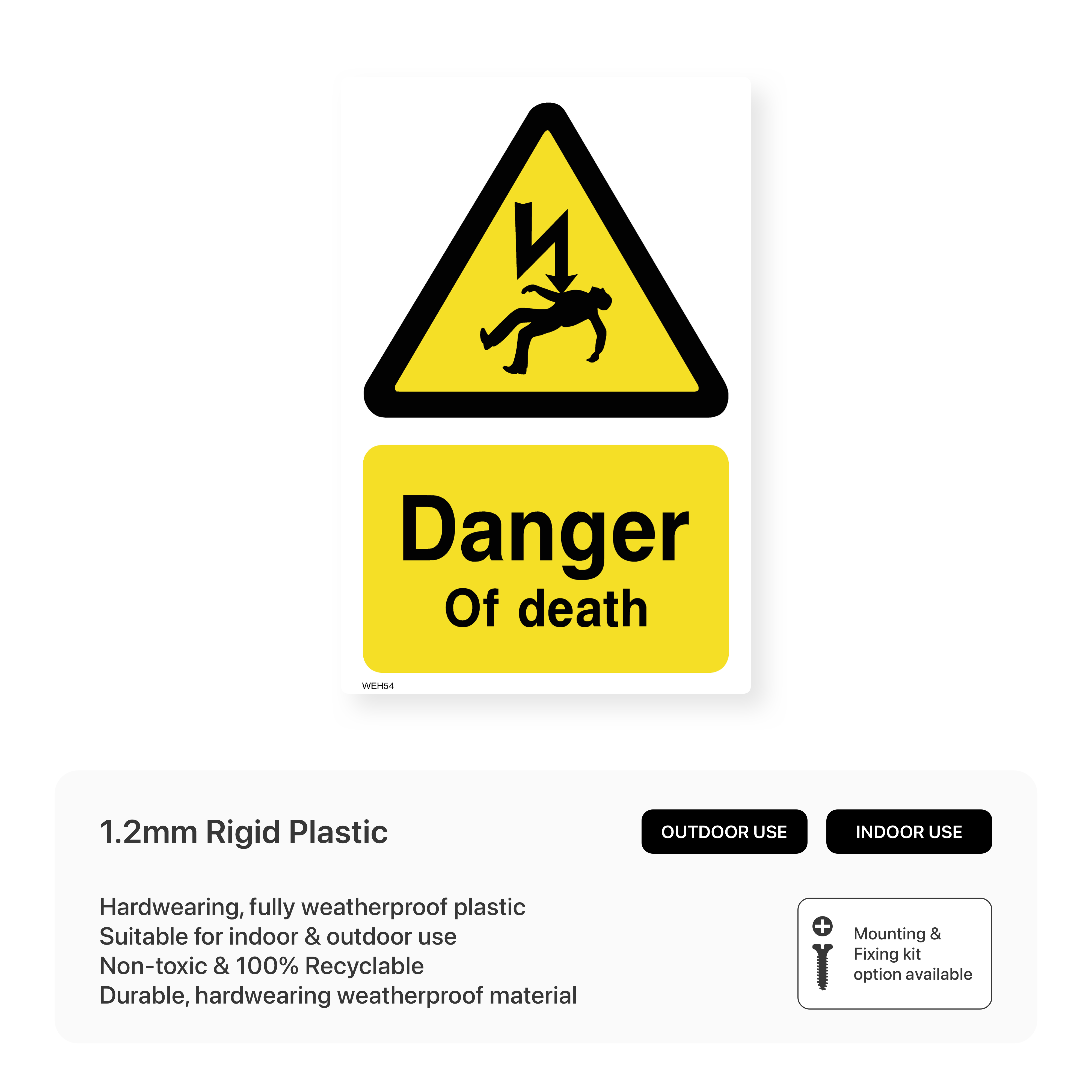 Danger of Death Sign – Safety Signs & Stickers