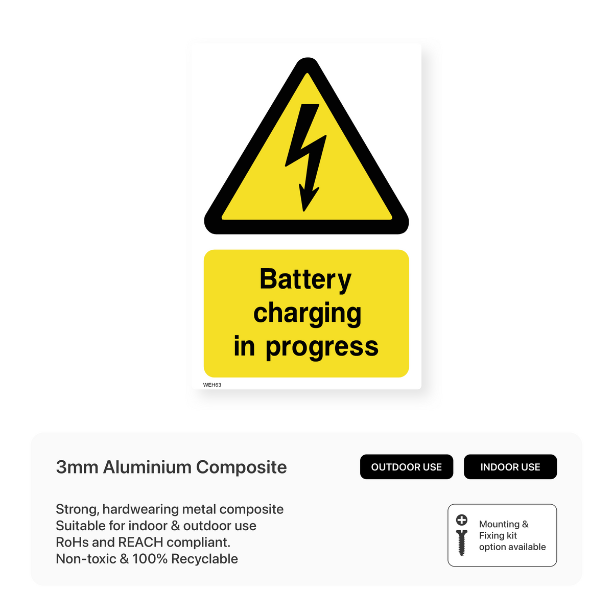 Battery Charging in Progress Sign – Safety Signs & Stickers