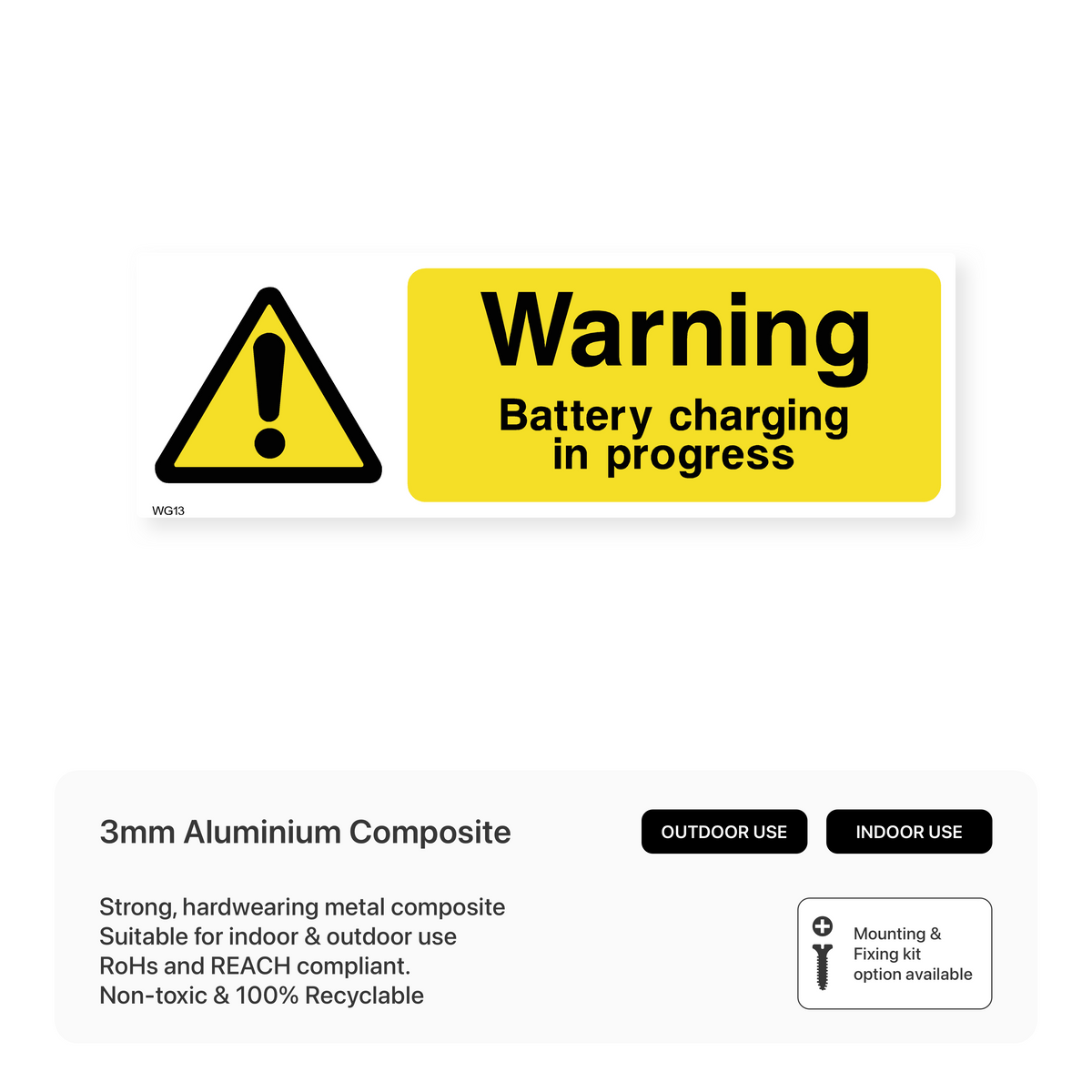 Charge Warning Sign Warning - Battery Charging in Progress Safety Sign – Safety Signs ...