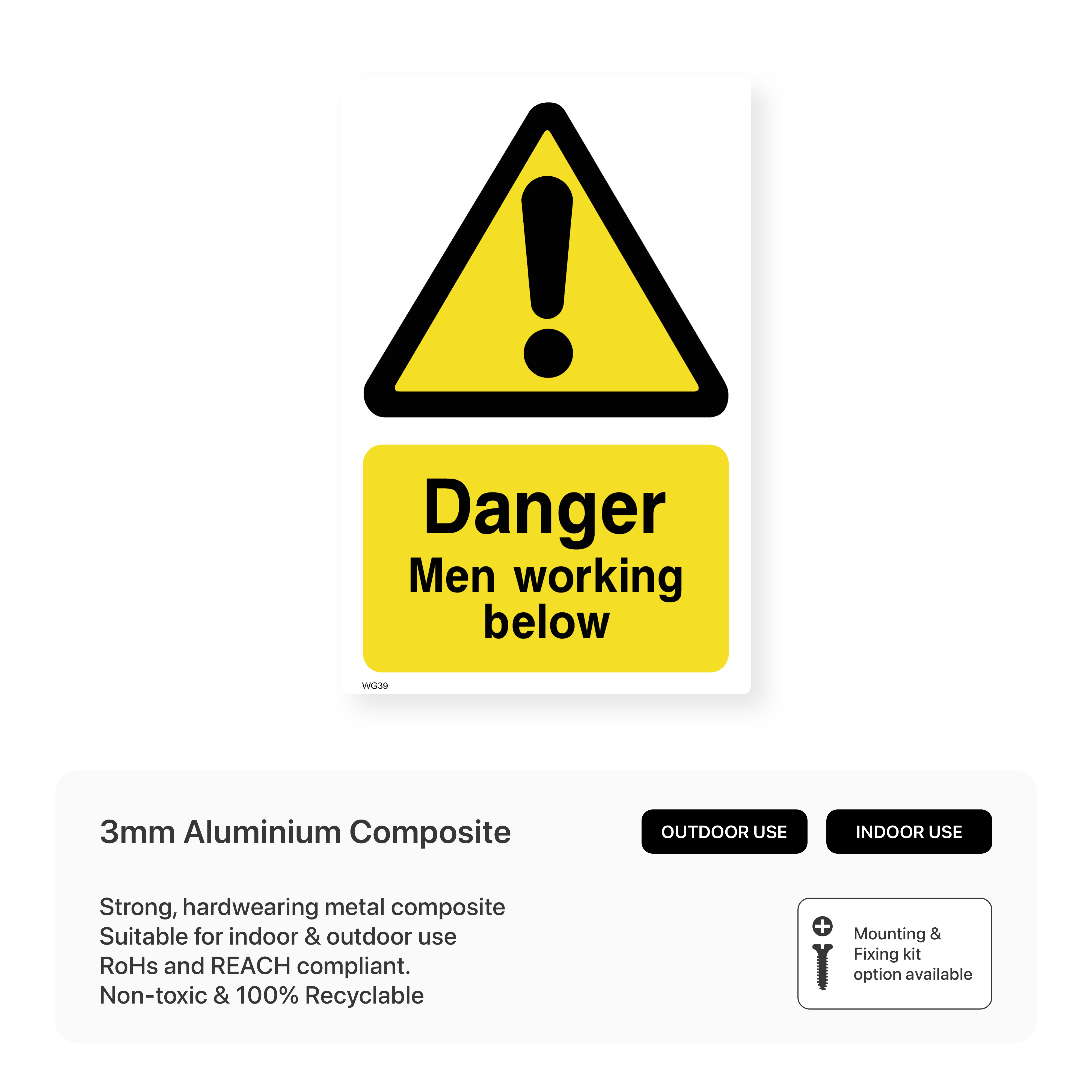 Men Working Below Sign - Safety Warning – Safety Signs & Stickers
