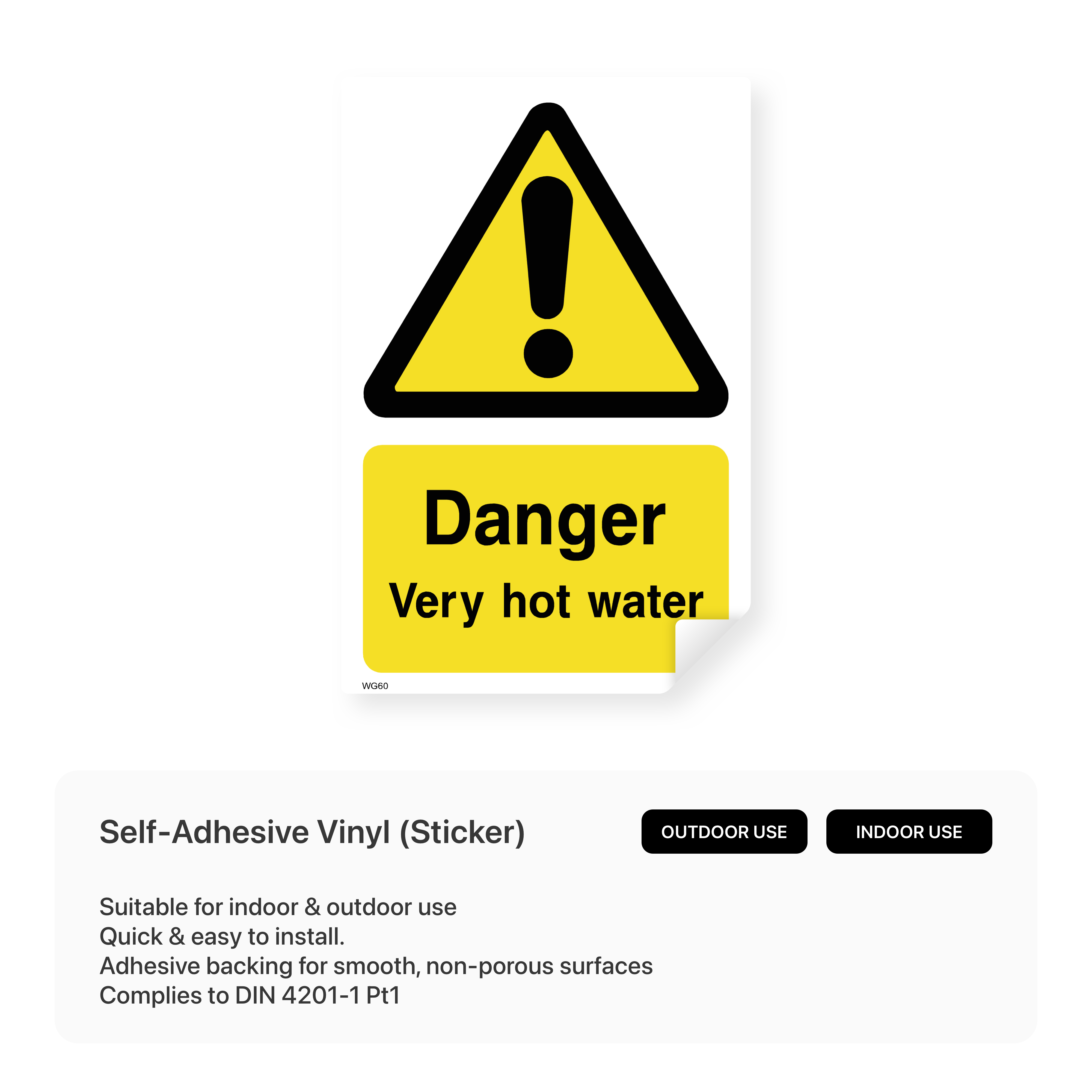 Danger Very Hot Water Sign - Prevent Scalding – Safety Signs & Stickers