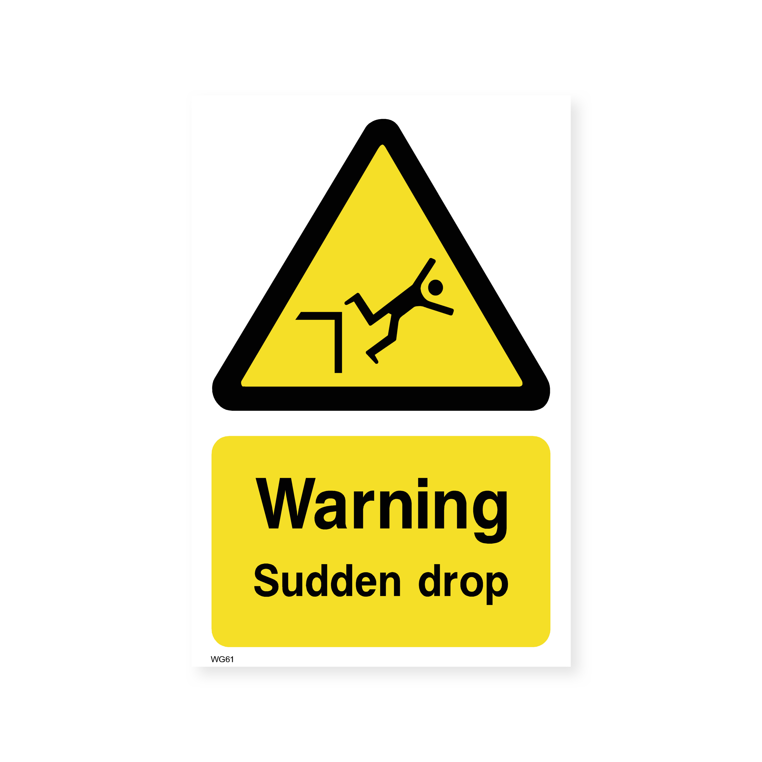 Warning Sudden Drop Sign - Prevent Falls – Safety Signs & Stickers