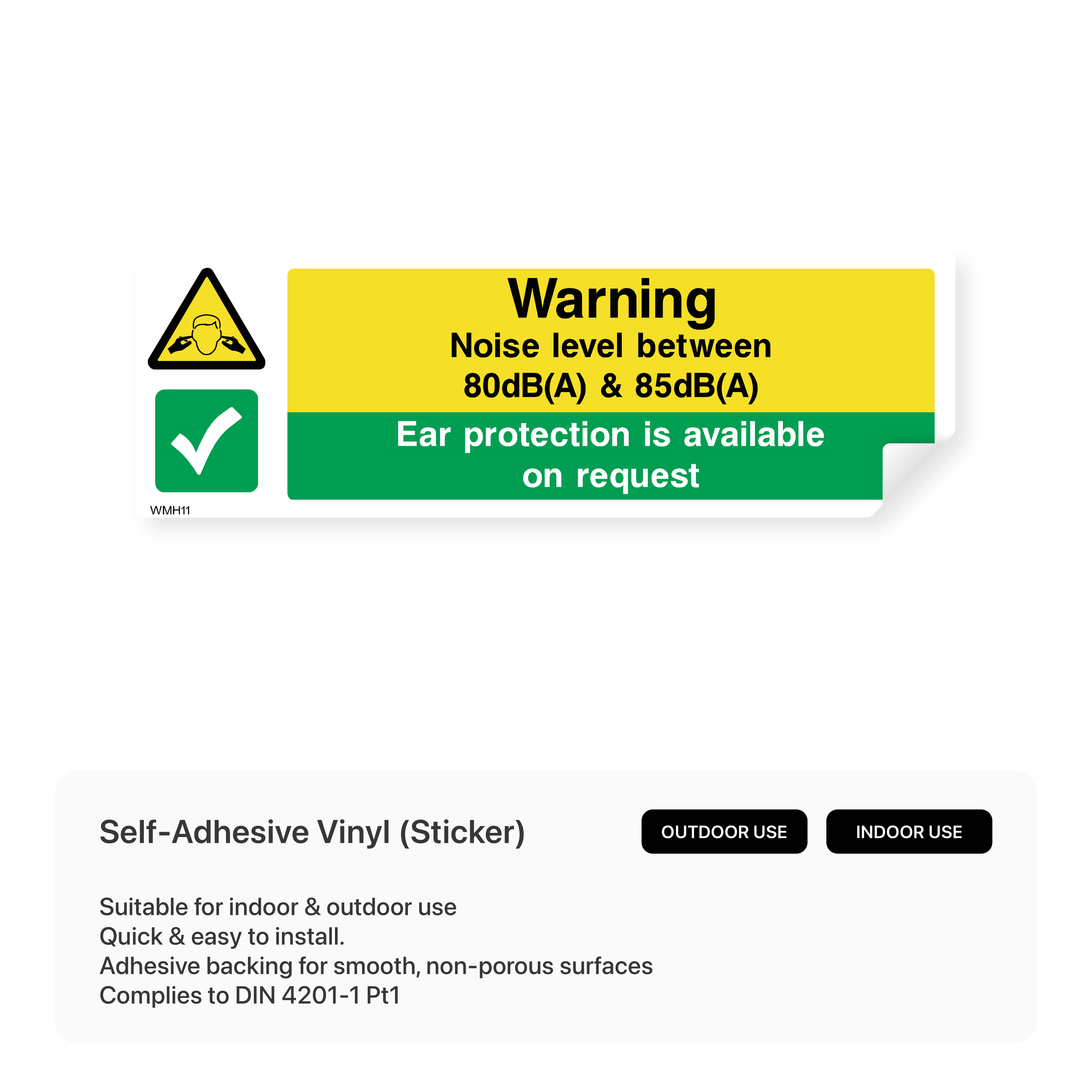 Noise Level Warning Sign - Ear Protection Available – Safety Signs ...
