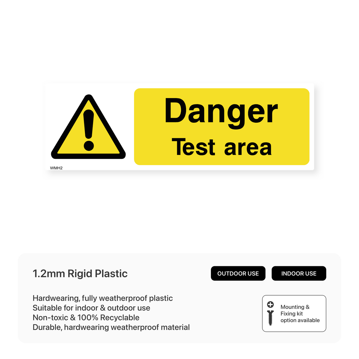 Lab Testing Area Signage Danger Test Area Sign - Machinery Hazard Warning – Safety Signs & Stickers