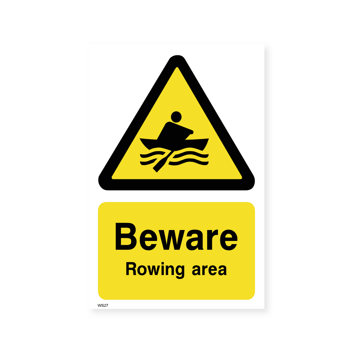 Row Boating Sign Beware Rowing Area Safety Sign – Safety Signs & Stickers